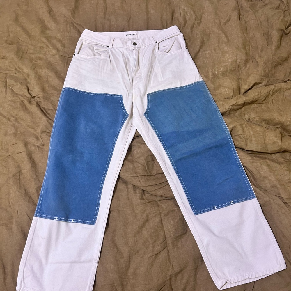 Rudy Jude White and Blue Utility Jeans